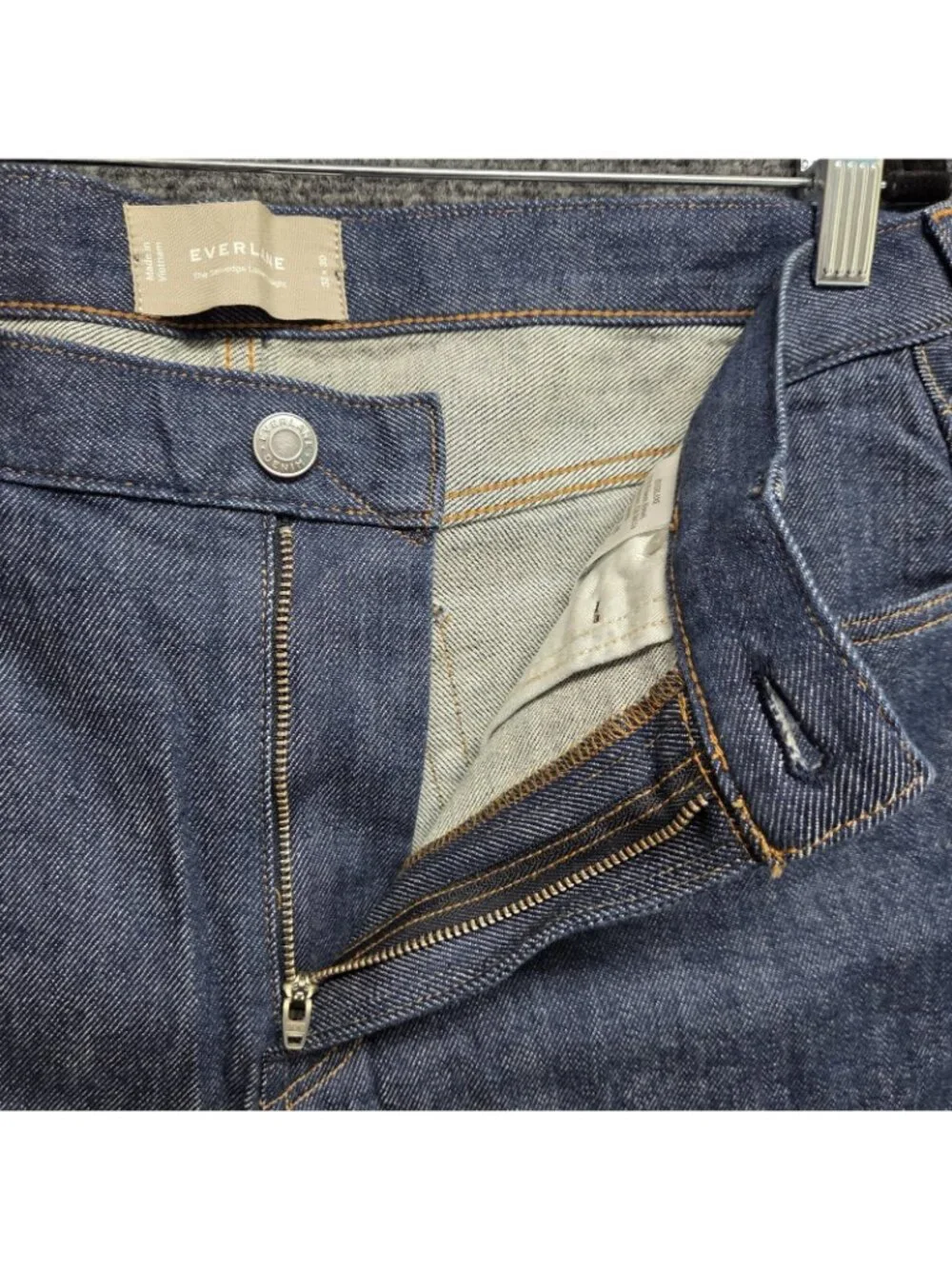 Everlane Selvedge Loose Straight Jeans Mens 32x30 Indigo Rinse Organic Cotton